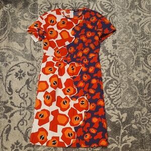 Jil Sander Asymmetrical Dress - Red and Blue Floral